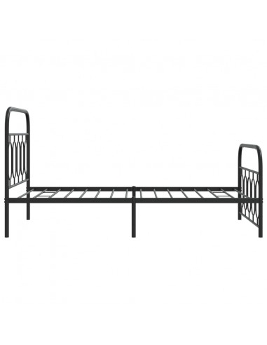 Giroletto con Testiera e Pediera Metallo Nero 100x190 cm