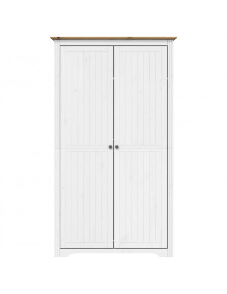Armadio BODO 101x52x176,5 cm Legno Massello Pino Bianco Marrone
