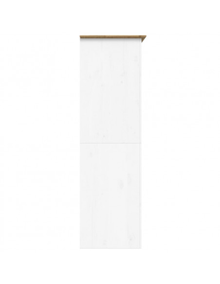 Armadio BODO 101x52x176,5 cm Legno Massello Pino Bianco Marrone