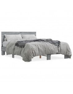 Giroletto Grigio Sonoma 140x190 cm in Legno Multistrato Metallo 2