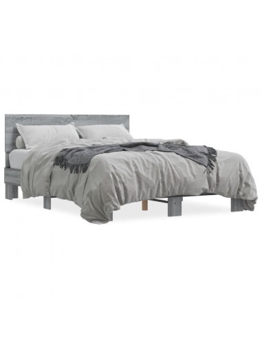 Giroletto Grigio Sonoma 140x190 cm in Legno Multistrato Metallo