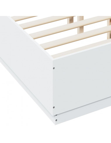 Giroletto con Luci LED Bianco 135x190 cm in Legno Multistrato