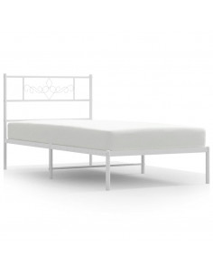 Giroletto con Testiera Metallo Bianco 90x190 cm 2