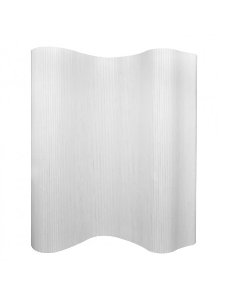 Pannello Divisore per la Stanza in Bambù Bianco 250x165 cm