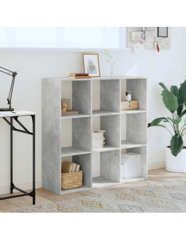 Libreria Grigio Cemento 102x32x102 cm in Legno Multistrato