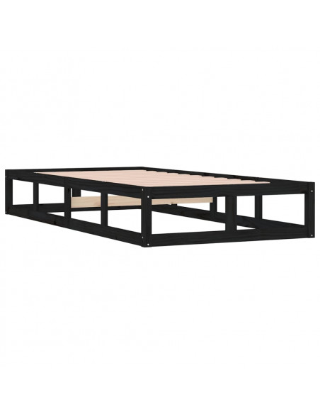 Giroletto Nero 90x190 cm Single in Legno Massello