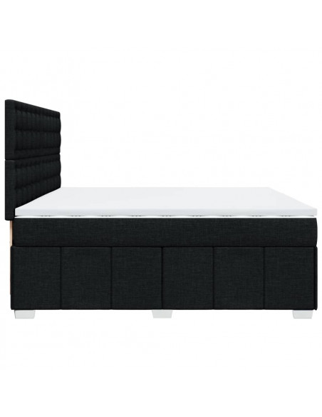 Giroletto a Molle con Materasso Nero 200x200 cm in Tessuto
