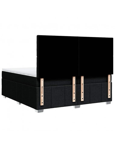 Giroletto a Molle con Materasso Nero 200x200 cm in Tessuto