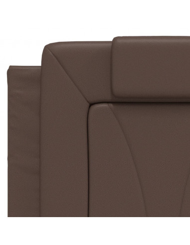 Giroletto con Testiera Marrone 140x190 cm in Similpelle