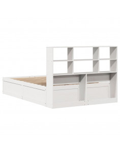 Letto senza Materasso Bianco 120x190 cm Legno Massello di Pino 2