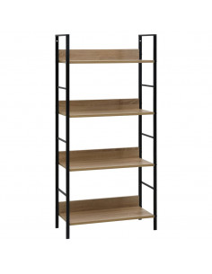Scaffale Libri 4 Ripiani Rovere 60x27,6x124,5 Legno Multistrato 2