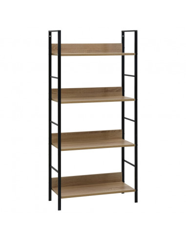 Scaffale Libri 4 Ripiani Rovere 60x27,6x124,5 Legno Multistrato
