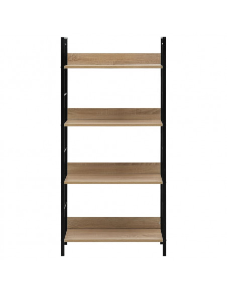 Scaffale Libri 4 Ripiani Rovere 60x27,6x124,5 Legno Multistrato