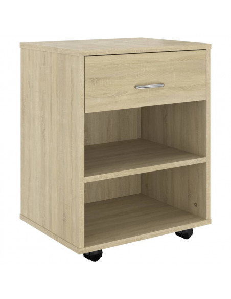 Mobiletto con Ruote Rovere Sonoma 46x36x59 cm Legno Multistrato