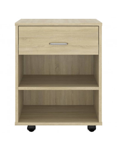 Mobiletto con Ruote Rovere Sonoma 46x36x59 cm Legno Multistrato