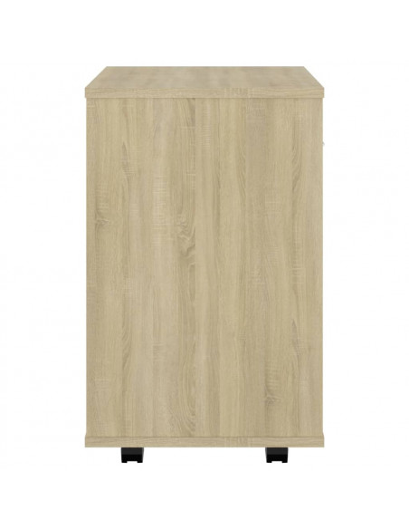 Mobiletto con Ruote Rovere Sonoma 46x36x59 cm Legno Multistrato