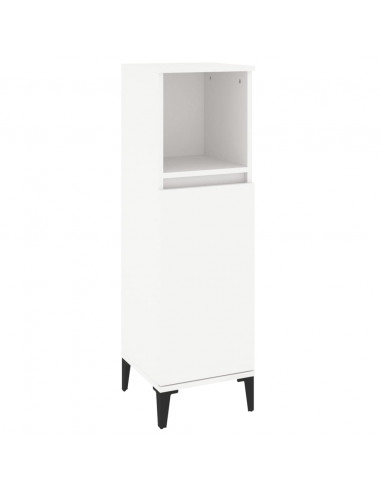 Set Mobili da Bagno 3 pz Bianco in Legno Multistrato