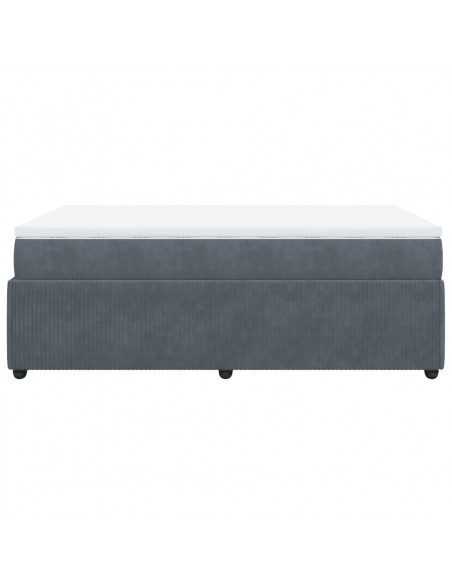 Giroletto a Molle con Materasso Grigio Scuro 120x200 cm Velluto
