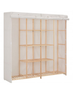 Armadio Bianco 173x40x170 cm in Tessuto 2