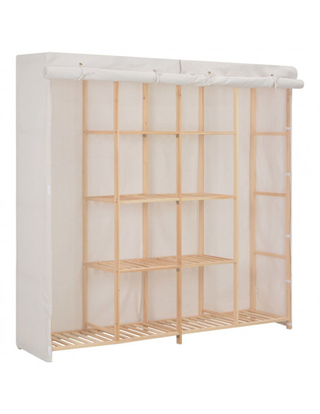 Armadio Bianco 173x40x170 cm in Tessuto