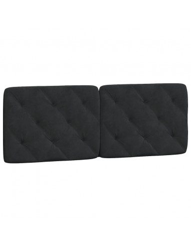 Letto con Materasso Nero 140x200 cm in Velluto