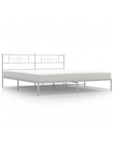 Giroletto con Testiera Metallo Bianco 200x200 cm 2