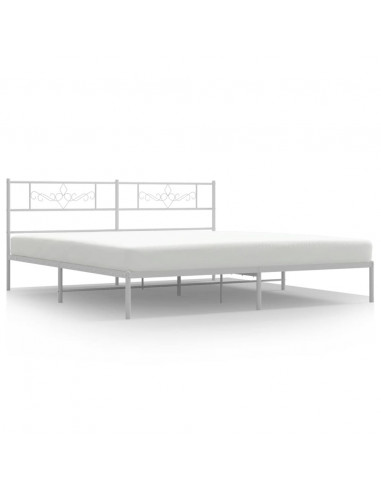 Giroletto con Testiera Metallo Bianco 200x200 cm