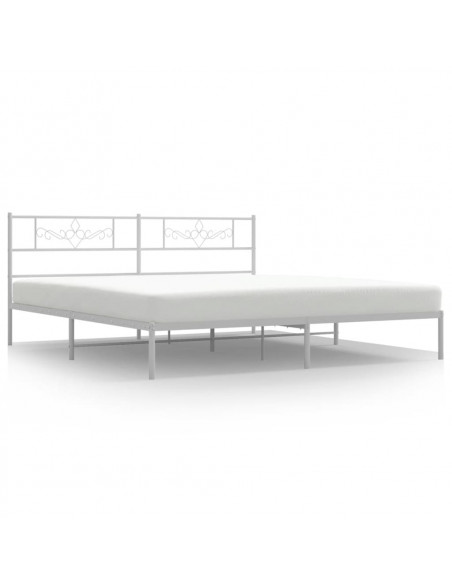 Giroletto con Testiera Metallo Bianco 200x200 cm