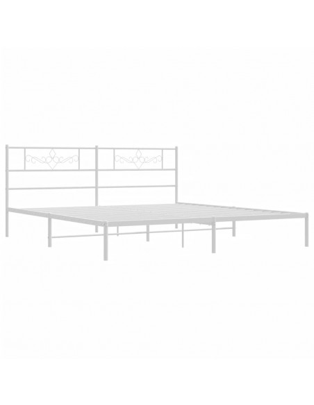 Giroletto con Testiera Metallo Bianco 200x200 cm