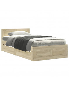 Giroletto con Testiera Rovere Sonoma 75x190cm Legno Multistrato 2