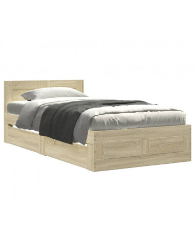 Giroletto con Testiera Rovere Sonoma 75x190cm Legno Multistrato