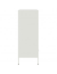 Credenza Bianca 68x39x101,5 cm in Acciaio Laminato a Freddo 2