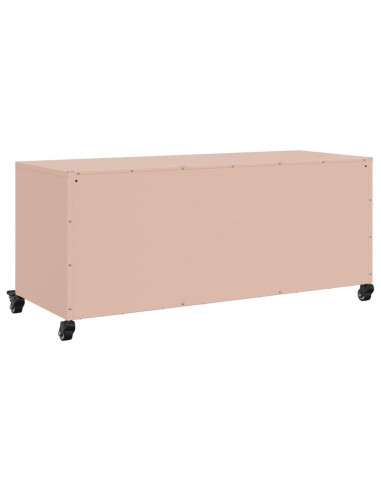 Mobile TV Rosa 100,5x39x43,5 cm in Acciaio Laminato a Freddo