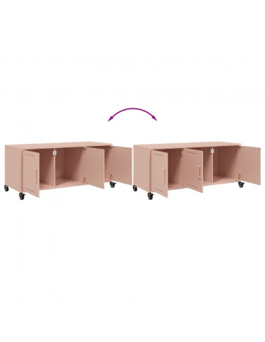 Mobile TV Rosa 100,5x39x43,5 cm in Acciaio Laminato a Freddo