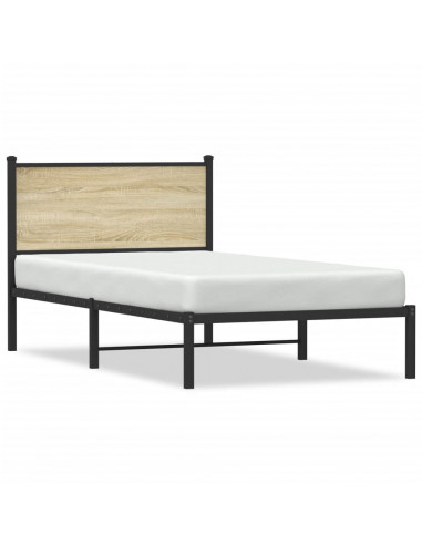 Giroletto con Testiera in Metallo Rovere Sonoma 107x203 cm