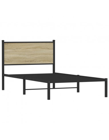 Giroletto con Testiera in Metallo Rovere Sonoma 107x203 cm