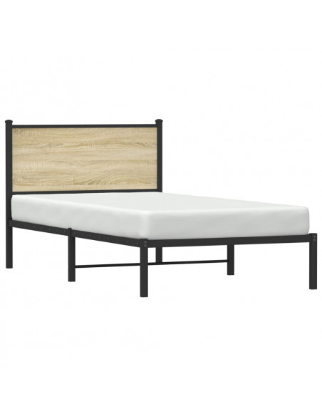 Giroletto con Testiera in Metallo Rovere Sonoma 107x203 cm