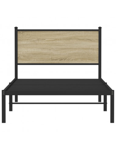 Giroletto con Testiera in Metallo Rovere Sonoma 107x203 cm