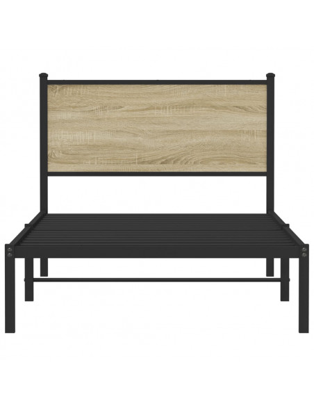 Giroletto con Testiera in Metallo Rovere Sonoma 107x203 cm