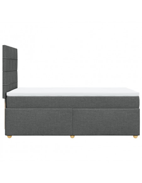 Giroletto a Molle con Materasso Grigio Scuro 90x190 cm Tessuto