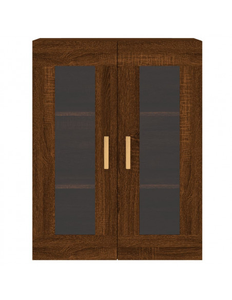 Armadietti a Parete 2 pz Rovere Marrone in Legno Multistrato