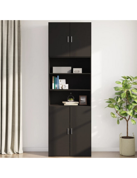 Mobile a Parete Nero 80x42,5x64 cm in Legno Multistrato