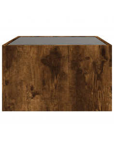 Tavolino da Salotto con LED Infinity Rovere Fumo 70x50x30 cm 2