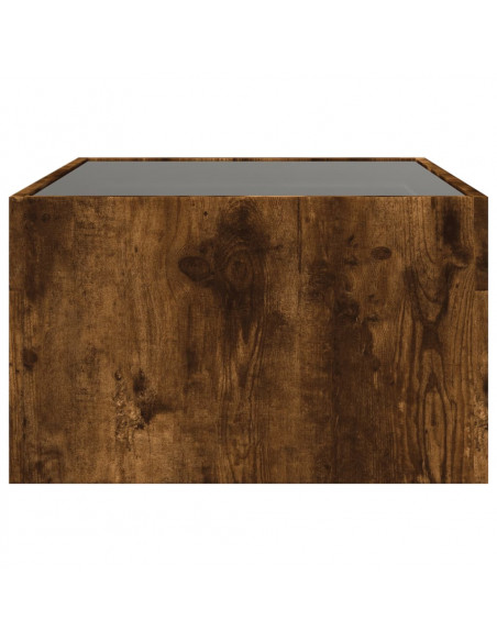 Tavolino da Salotto con LED Infinity Rovere Fumo 70x50x30 cm
