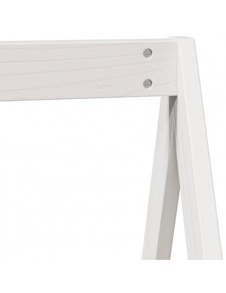 Letto a Soppalco con Tetto Bianco 80x200 cm in Legno di Pino