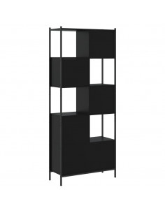 Libreria Nera 72x28x172 cm in Legno Multistrato 2