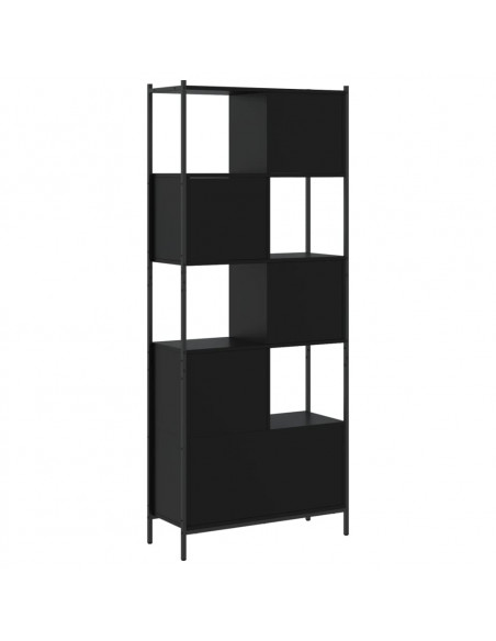 Libreria Nera 72x28x172 cm in Legno Multistrato