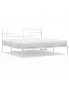 Giroletto con Testiera Metallo Bianco 193x203 cm 2