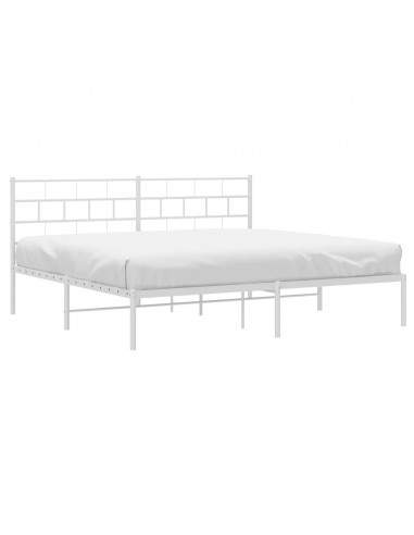 Giroletto con Testiera Metallo Bianco 193x203 cm