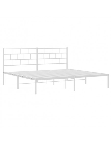 Giroletto con Testiera Metallo Bianco 193x203 cm